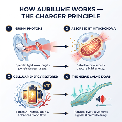 AuriLume™ — The 8-Minute Red Light Ritual That Turns The Volume Down On Tinnitus
